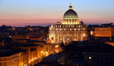 St. Peter's Basilica in Rome in the eveningjavascript:void(0) clipart