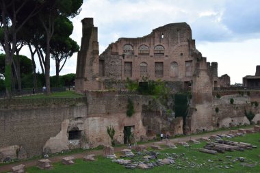 Palatine Hill 'in kalıntıları - Roma, İtalya