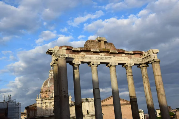 Temple Saturn Forum Romanum Fórum Romano Roma Itália — Fotografia de Stock