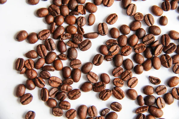 Roasted Coffee Beans White Background Stock Photo