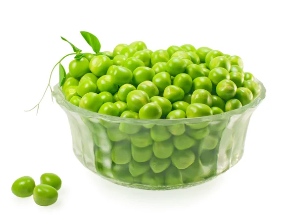 Green peas in a glass — Stock Photo, Image
