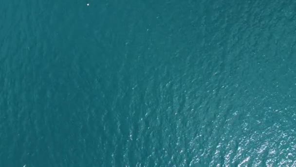 Вид Сверху Высоты Голубой Лазурной Бирюзовой Морской Воды Вид Водную — стоковое видео