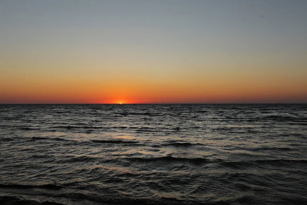 Golden Sunset Sunrise Deep Dark Ocean Aerial View Sundown Sea — Fotografia de Stock