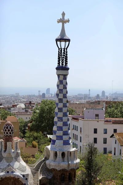 Famous Park Guell Barcelona Spain Architectural Town Art Designed Antoni — Stock Photo, Image