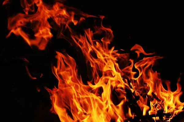 Vuur Creëert Oneindig Veel Vormen Als Het Brandt Het Oranje — Stockfoto