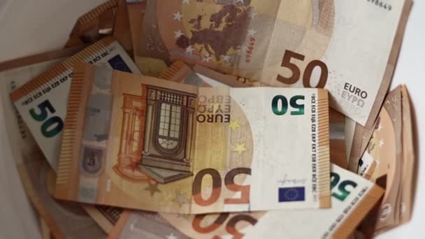 Laundering Money Concept Euro Money Banknotes Washing Machine Illegal Cash — Vídeo de Stock