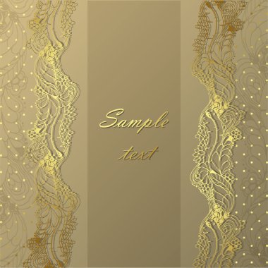 Vintage vektör altın çerçeve (vektör)