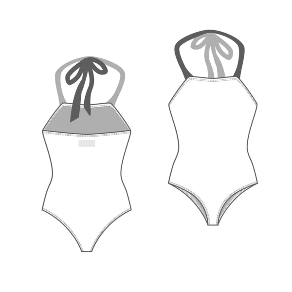 한 조각 수영복 (벡터) — 스톡 벡터