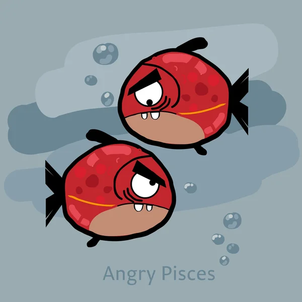 Angry horoscope: Pisces. Vector — Stock Vector