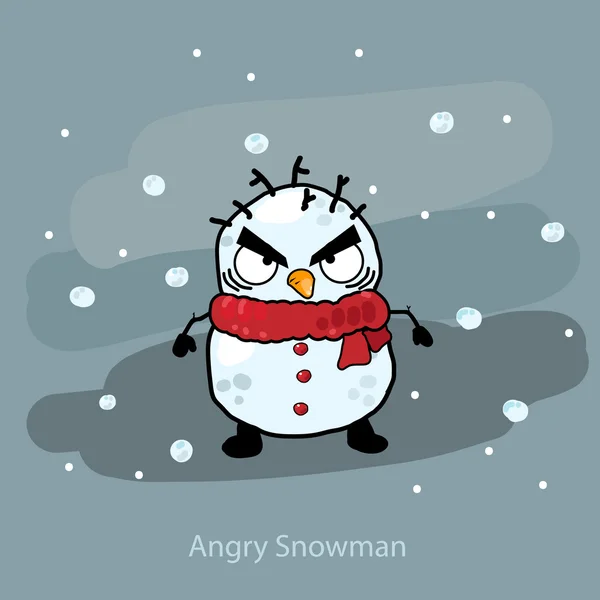 Homem de neve vetor irritado — Vetor de Stock