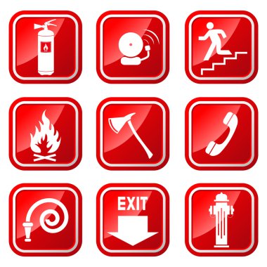 Fire Warning Signs. clipart
