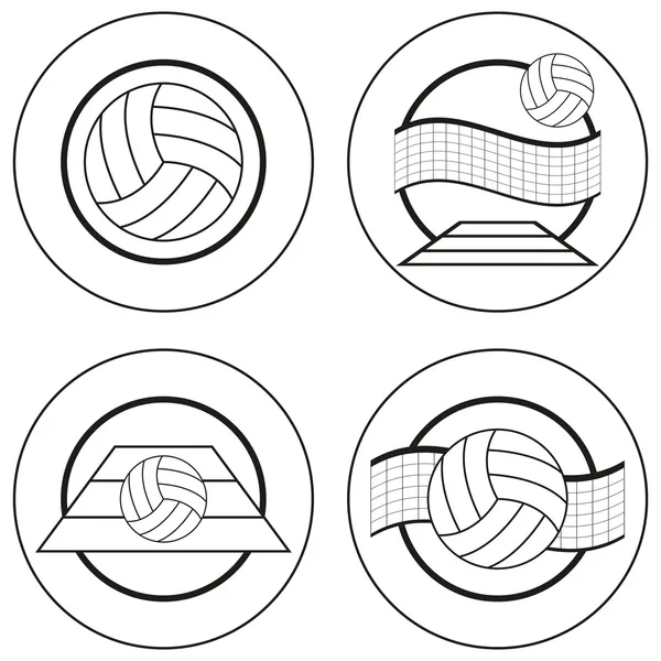 Emblemas de Voleibol — Vector de stock