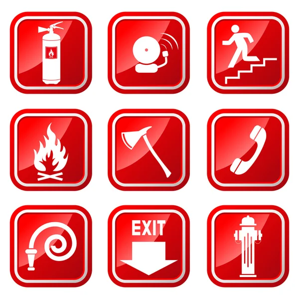 Signes d'alarme incendie . — Image vectorielle