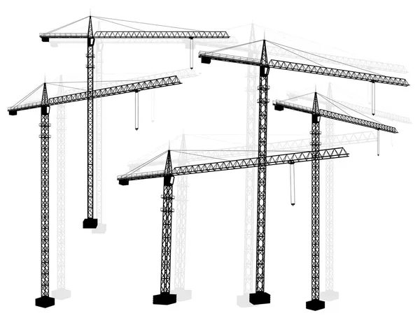 Grúas torre — Archivo Imágenes Vectoriales