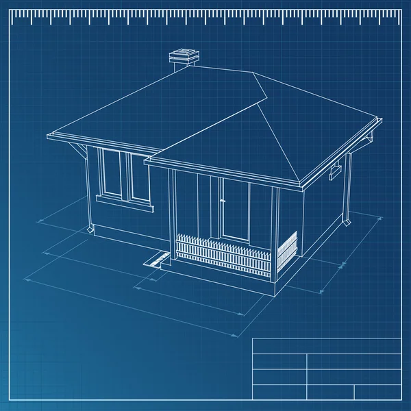 House Blueprint — Stock Vector