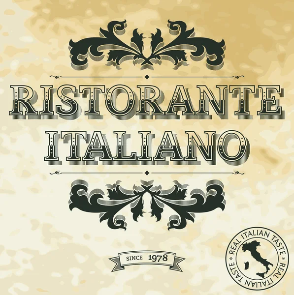 Ristorante Italiano — Vettoriale Stock