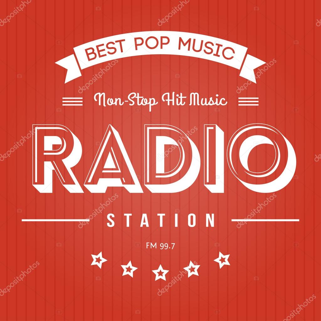 Retro Poster for Pop Music Radio