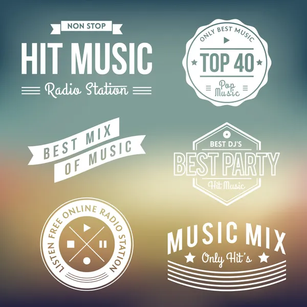 Music Labels — Stock Vector