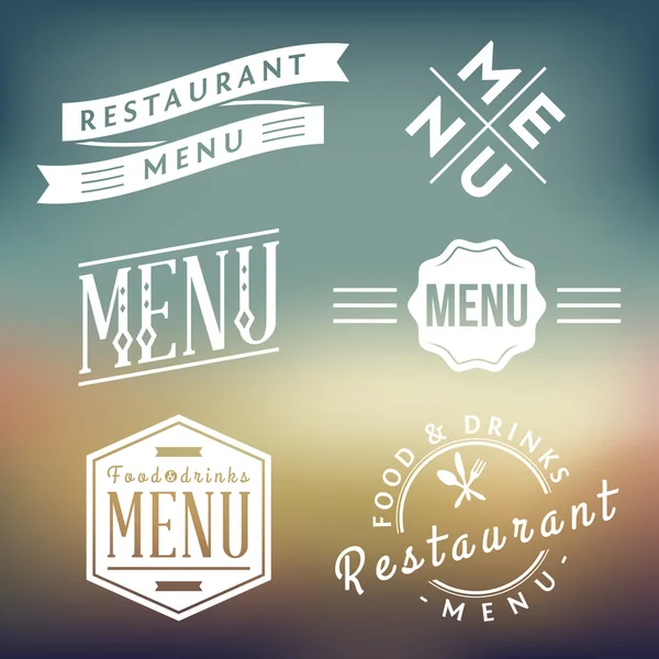 Restaurante Menú Etiquetas — Vector de stock