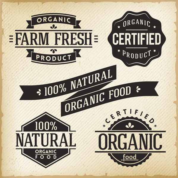 Organic Food Labels — Stock Vector