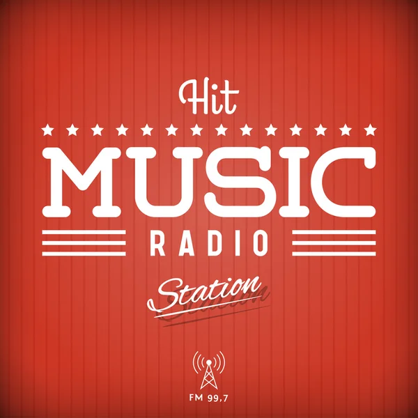 Hit Radio Música — Vector de stock