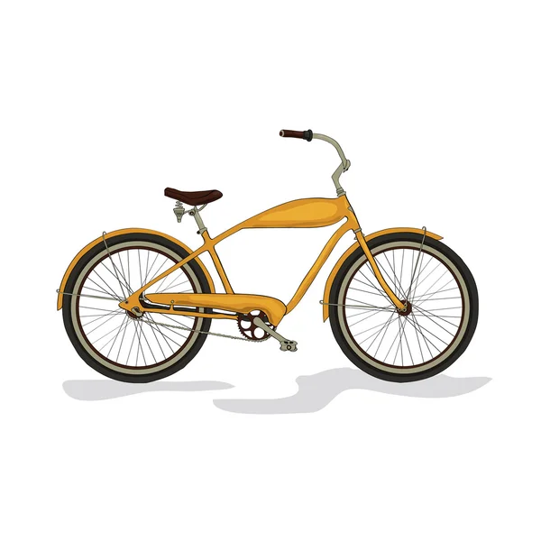Желтый городской велосипед — стоковый вектор