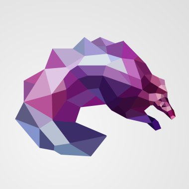 Origami pangolin. vektör çizim.