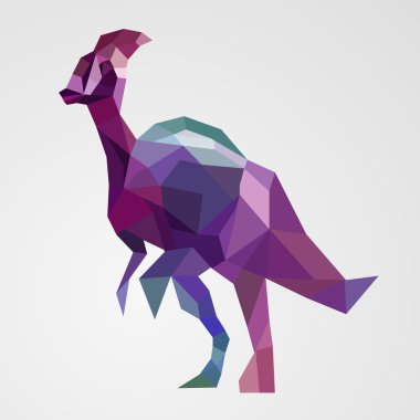 Origami dinozor. vektör çizim.
