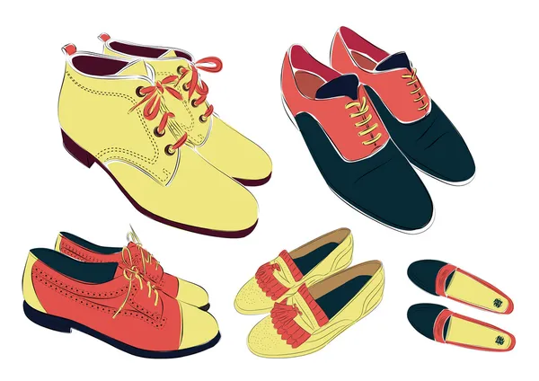 Set gekleurde schoenen — Stockvector