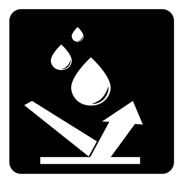 Wasserdichtes Symbol Wasserabweisende Materialien Vector Linear Icon Auf Schwarzem Hintergrund — Stockvektor