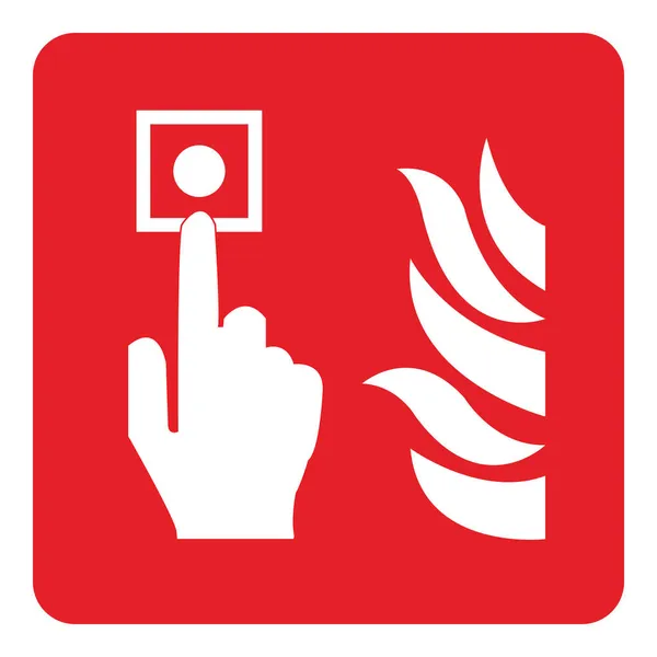 Feueralarm Rufzeichen Isoliert Auf Rotem Hintergrund Zeichnung Durch Abbildung — Stockvektor