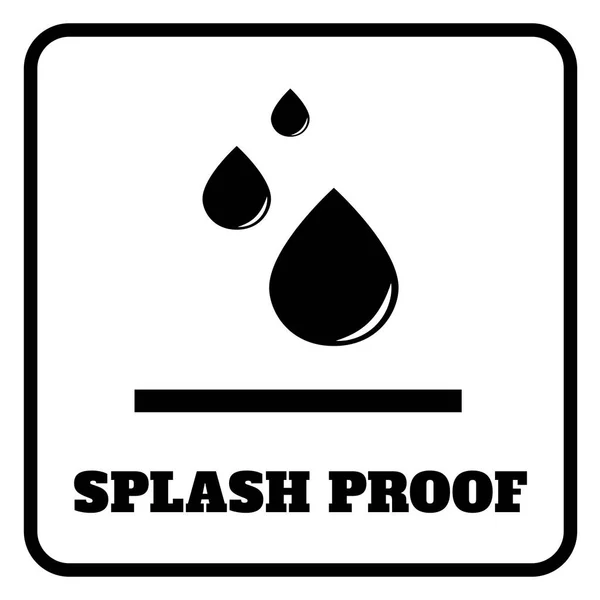 Water Resistant Waterproof Warning Sign Vector Illustration Splash Proof Water — Vetor de Stock