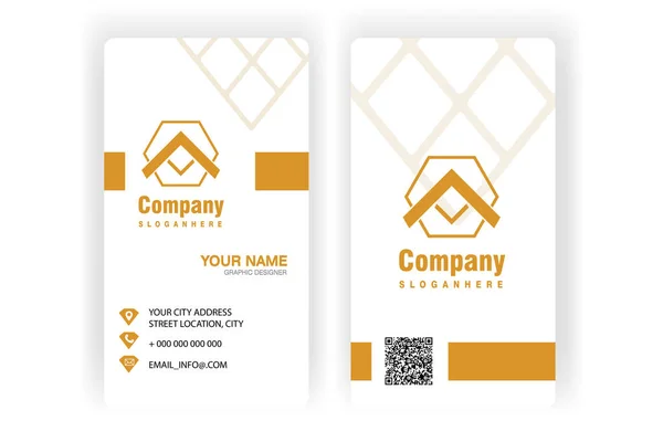 Vertical Modern Yellow Color Business Card Template Royalty Free Business — Stock Photo, Image