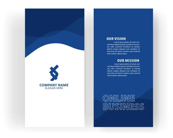 Blaue Farbe Thema Vertikale Banner Design Vorlage — Stockvektor