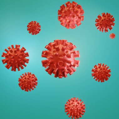 Coronavirus Covid 19 Virüs 3 boyutlu görüntüleme. Corona virüsü dünya çapında 3 boyutlu görüntü yaydı 