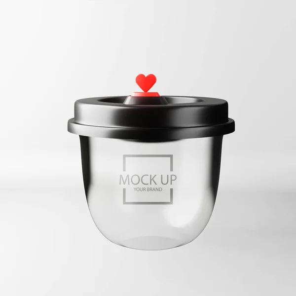 Free Premium Forma Plastica Cup Mockup Immagine Rendering Disegno Mockup — Foto Stock