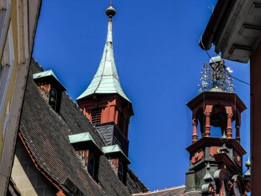Klasik, ortaçağ kilisesi, Tbingen, Almanya 'da sokak simgesi..