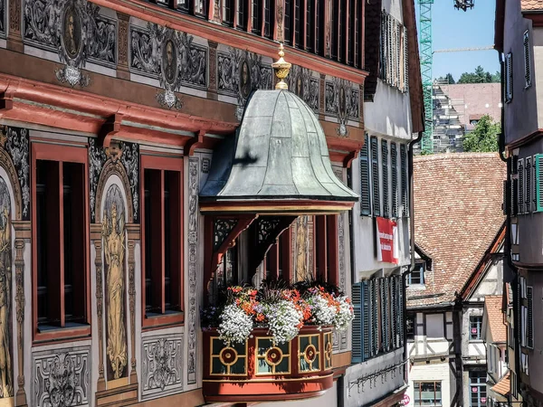 Винтажная Средневековая Церковь Око Уличная Достопримечательность Тубене Германия — стоковое фото