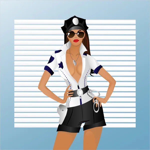 La ragazza in uniforme — Vettoriale Stock