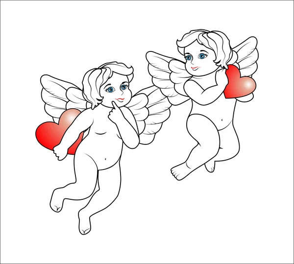 Two angels 9 — Stock Vector