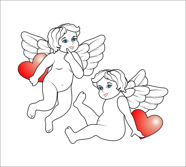 Dva andělé 8 — Stockový vektor