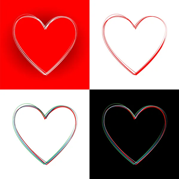 Heart on a black background — Stock Vector