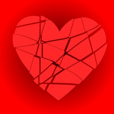 broken red heart clipart