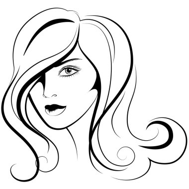 logo ve amblem için güzel bir kızın yüzü