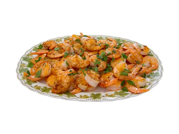 Plate with prawns — Stock Photo, Image