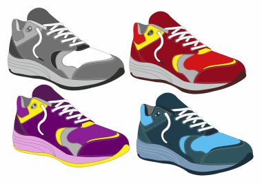 son moda spor ayakkabı. vektör çizim