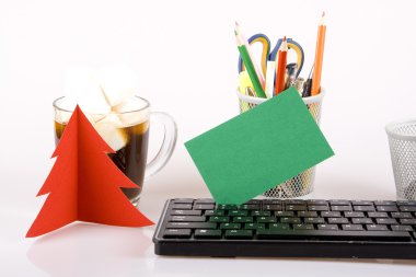 Office Tebriklerλυπημένος από ζαχαροκάλαμο corso σκυλί από το μπλε φόντο