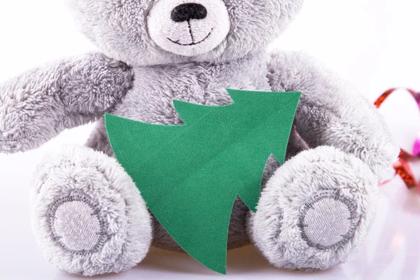 Yeşil kart ve ayı — Stok fotoğraf