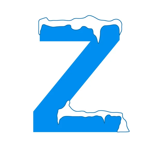 字母Z 头戴雪帽冬季装饰字体 — 图库照片