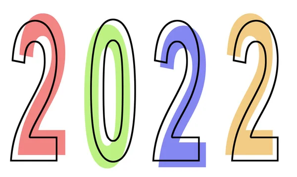 2022 Executado Letras Coloridas Sobre Fundo Branco Adequado Para Impressão — Fotografia de Stock